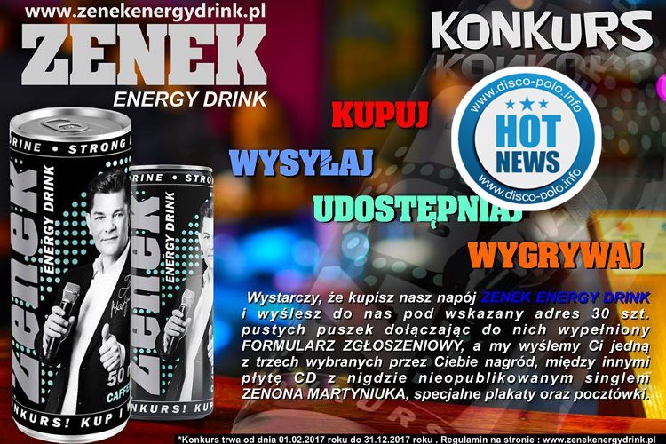 Zbierając puszki z napoju Zenek Energy Drink otrzymasz nagrodę!