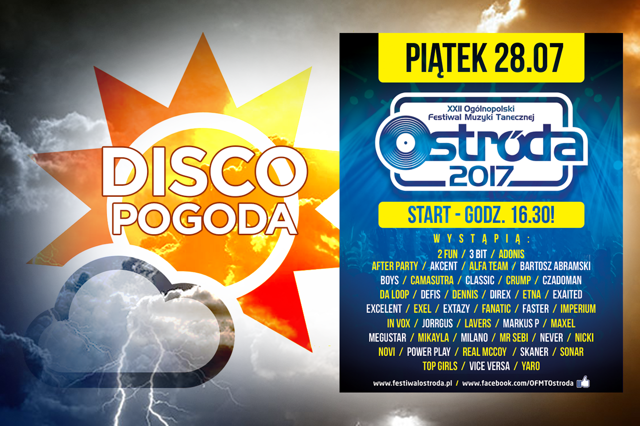 Piątkowa DiscoPogoda na koncert Disco Polo w Ostródzie! 