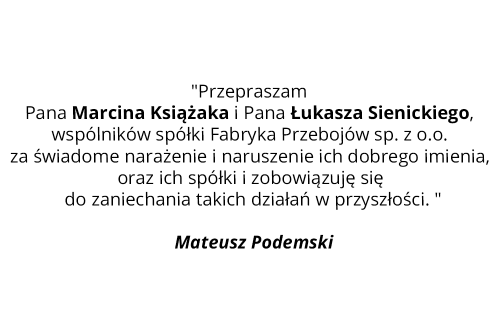 Przeprosiny - Mateusz Podemski