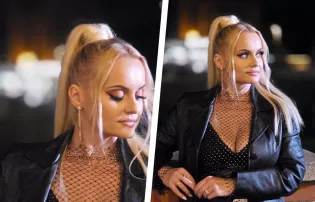 Głęboki dekolt Eli Kliś na pierwszym planie. Tak wokalistka disco polo pozowała po zmroku w samej czerni