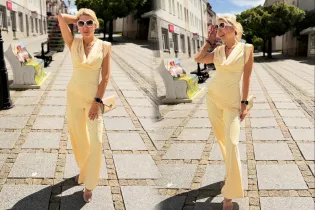 Gorąca wiosna Magdy Narożnej. Gwiazda disco polo w żółtym secie własnej marki rozgrzała sieć
