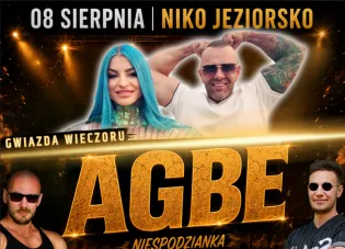 Impreza w Niko Jeziorsko 8 sierpnia 2026. Agbe, Este i Gacek na jednej scenie