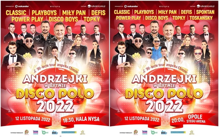 Andrzejki w rytmie disco polo! Wielkie imprezy w Opolu i Nysie! Lista wykonawców, bilety!