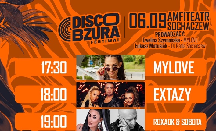 Disco Bzura Festival 2025 w Sochaczewie – Mylove, Extazy, Roxaok, Pudzian Band, Topky i DJ Tefal wystąpią w amfiteatrze