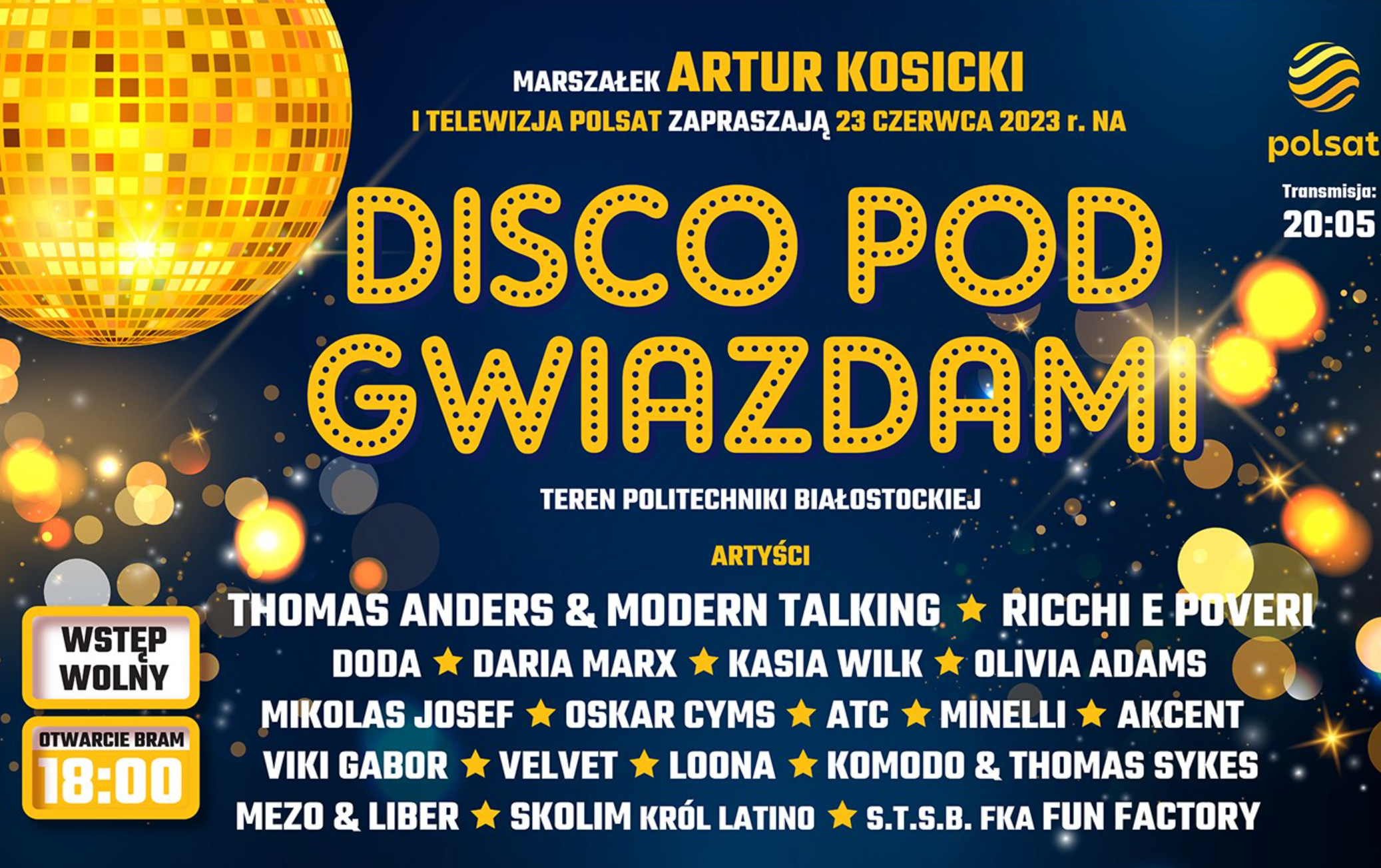 Disco Pod Gwiazdami Białystok 2023. Wiemy kto wystąpi, bilety oraz transmisja w telewizji!