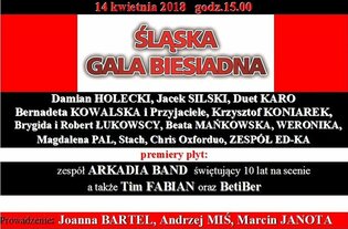 Dołącz do wydarzenia - Śląska Gala Biesiadna odbędzie się 14 kwietnia 2018r.