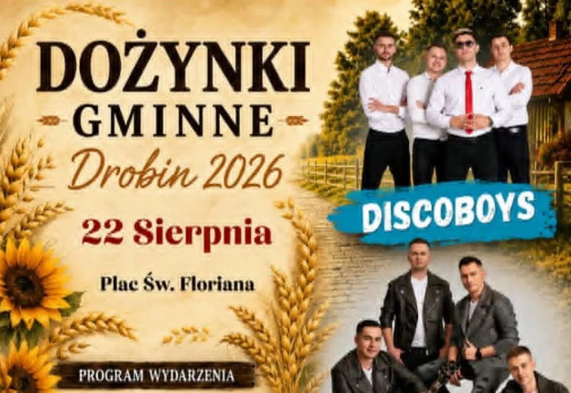 Dożynki Gminne w Drobinie odwołane. Eratox i DiscoBoys nie zagrają