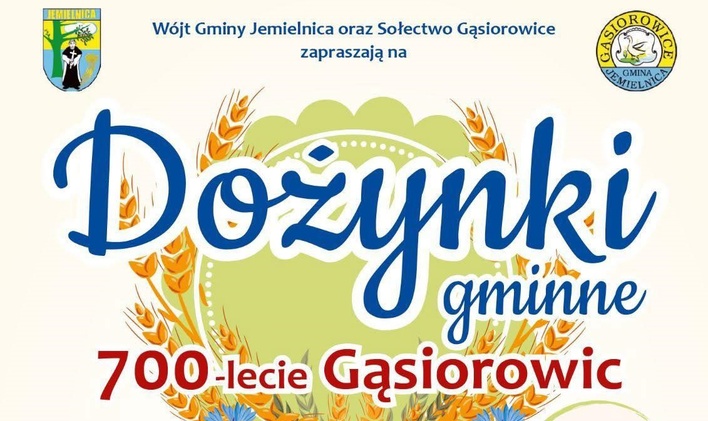 Dożynki gminne w Gąsiorowicach 2025 i 700-lecie miejscowości z koncertami zespołów PULS, SILVER i After Party, PAW
