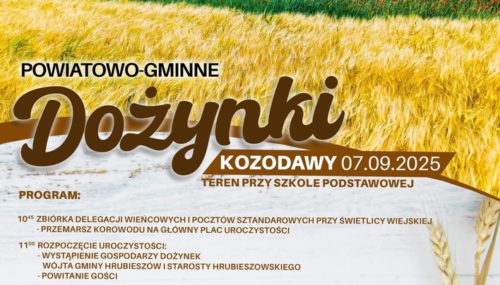 Dożynki w Kozodawach 2025 – wielkie święto plonów, koncerty Joker, Megustar, Meffis i DJ Paulo oraz atrakcje dla mieszkańców