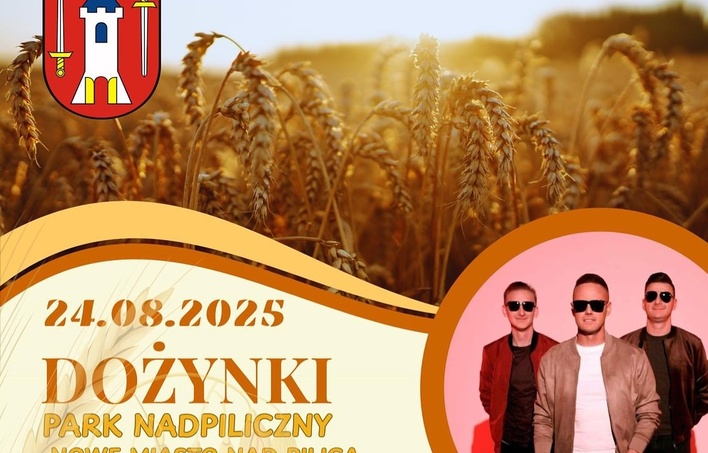 Dożynki w Nowym Mieście nad Pilicą 2025 z koncertami Diadem, Blondi i Jagody

