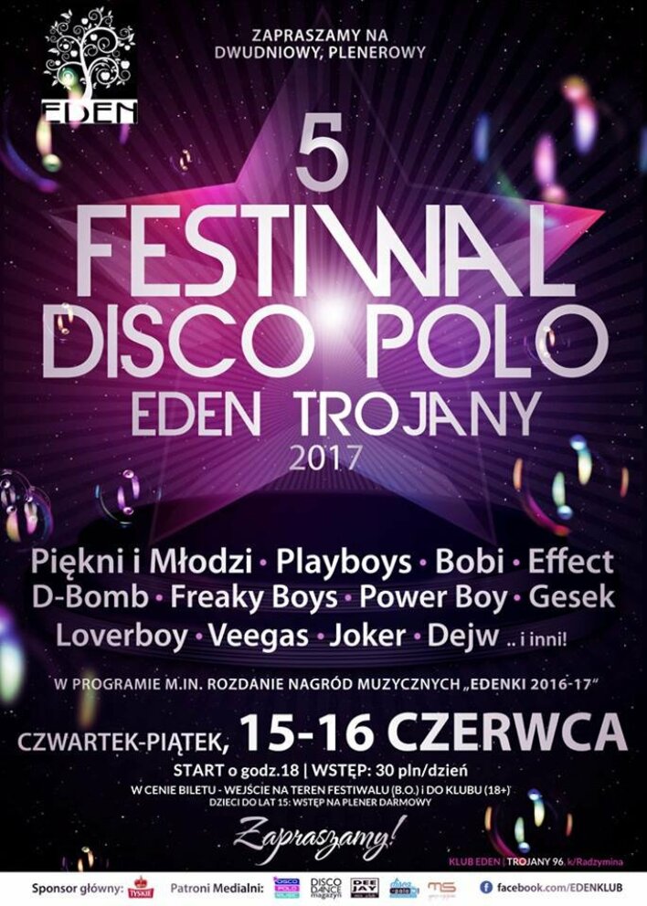 Edenki 2017 - Musisz tam być! Baw się z gwiazdami disco polo! | VIDEO