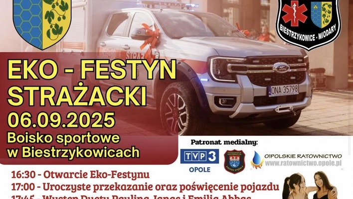 Eko-Festyn Strażacki 2025 w Biestrzykowicach z koncertami Macieja Kasprzyka, Maluby, Borysa LBD i wielu innych artystów