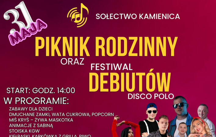 Festiwal Debiutów Disco Polo w Kamienicy już 31 maja! Gwiazdą wieczoru będzie LARES!

