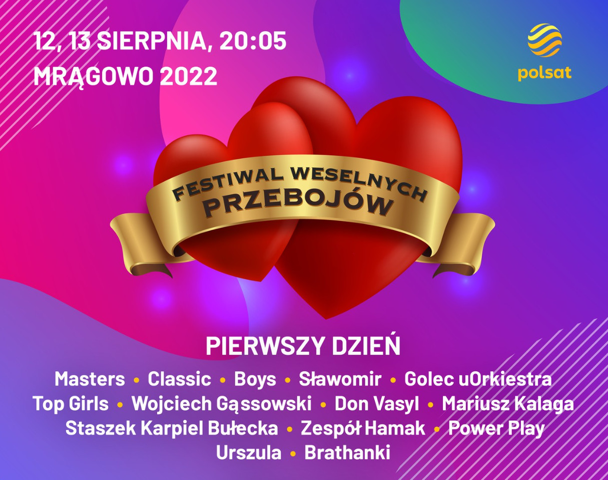 Festiwal Weselnych Przebojów 2022! Powrót wielkiej imprezy! To będzie wielkie święto disco polo! Lista wykonawców, bilety, transmisja LIVE