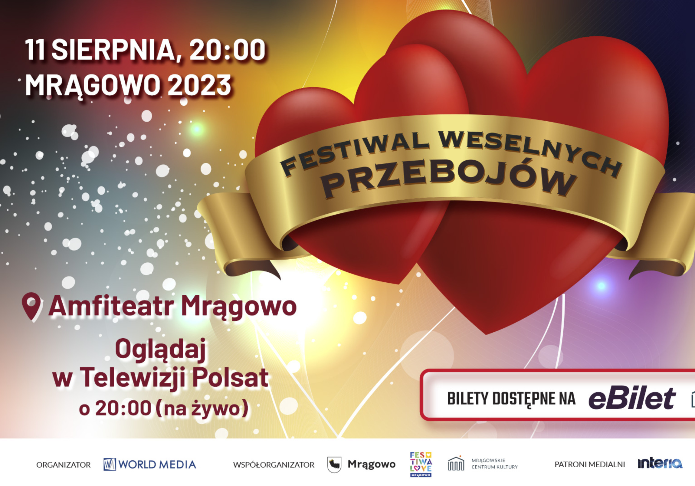 Festiwal Weselnych Przebojów 2023! Już 11 sierpnia 2023 roku!