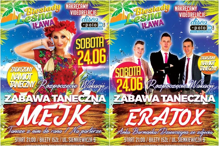 Huczne rozpoczęcie wakacji w Biesiady Leśna Iława z grupą Mejk oraz Eratox!