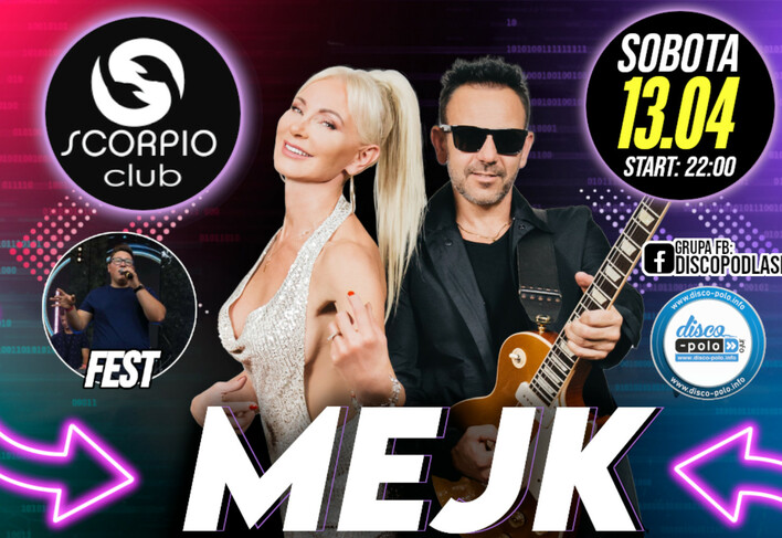 Koncert zespołu Mejk w klubie Scorpio Wnory Wiechy już dziś 13 kwietnia!