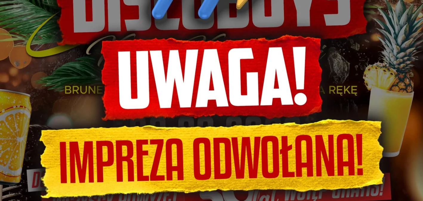 Letnie Imprezy Brodnica odwołują koncert DiscoBoys w Letniej Przystani z powodu pogody