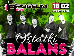 Niezapomniany koncert zespołu weselnego Balans w klubie Apogeum już 18 lutego!