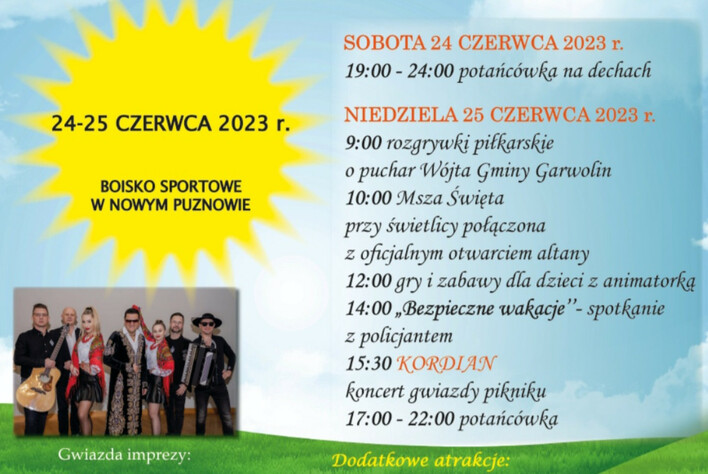 Piknik Rodzinny w Puznowie. Gwiazdą imprezy Kordian