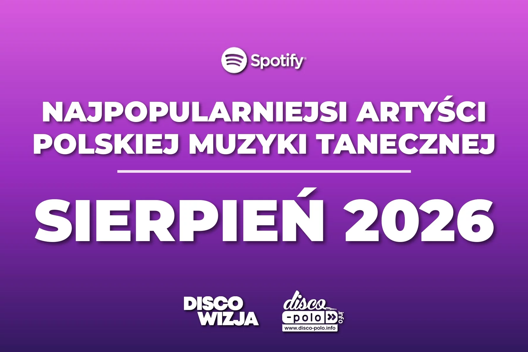 Ranking disco polo sierpień 2026. Pełne zestawienie 500 najpopularniejszych wykonawców