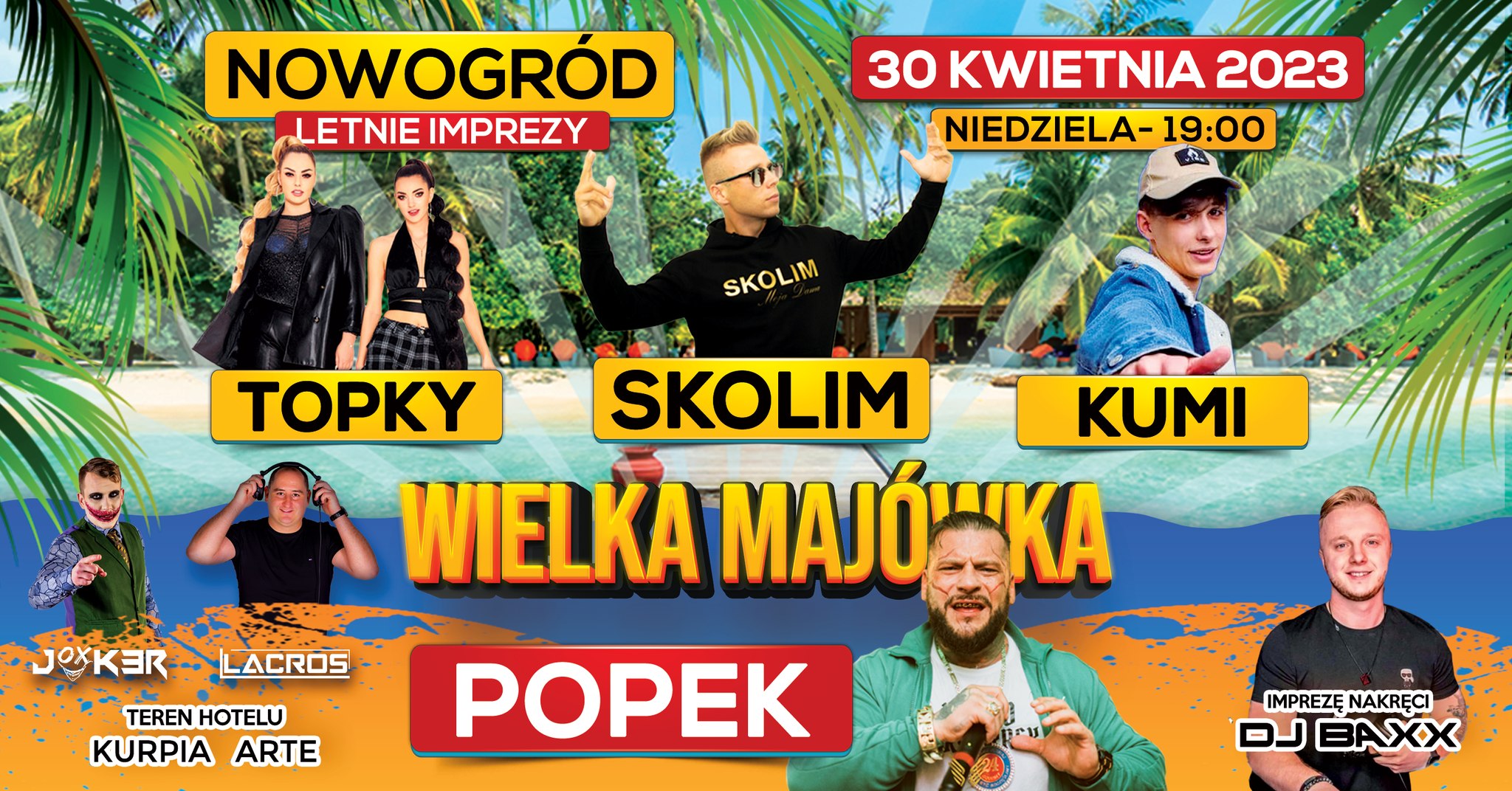 Imprezy Nowogród 2023 wystąpią: Skolim, Topky i Kumi! 