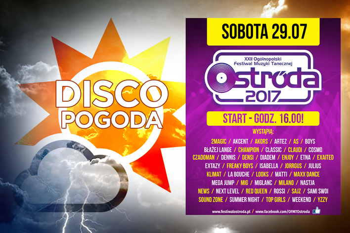 Sobotnia DiscoPogoda na Festiwal w Ostródzie