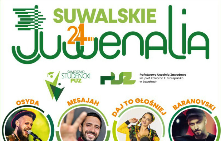 Suwalskie Juwenalia 2024: Kto wystąpi? Daj To Głośniej, Mesajah, Osyda i Baranovski