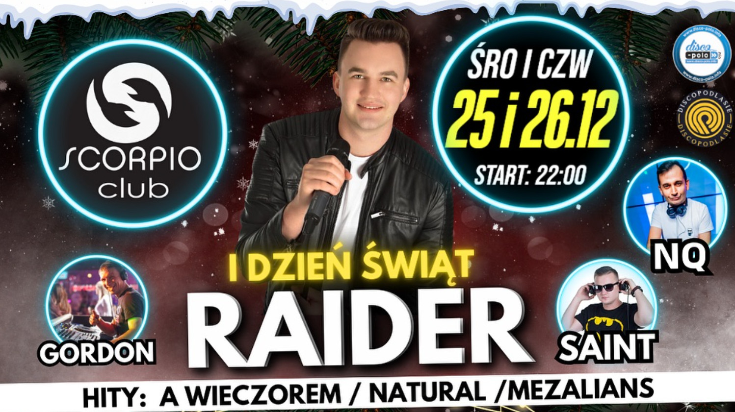 Święta w Klubie Scorpio – koncerty Raider, Impuls i Cypis czekają na Ciebie!