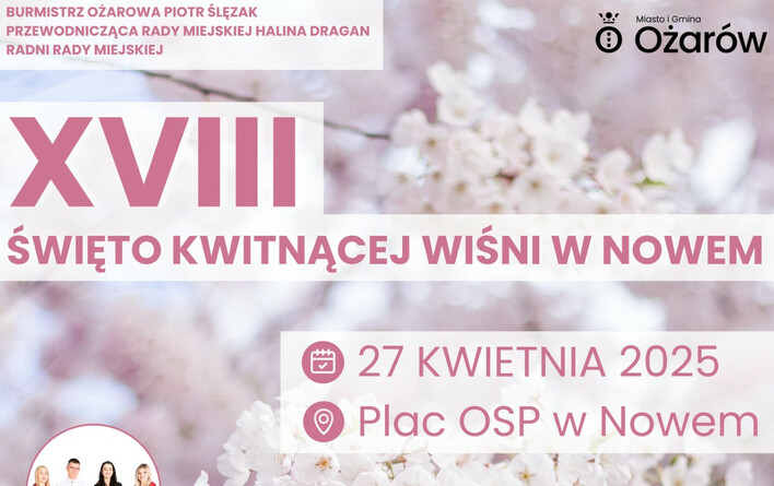 Topky, FOX i Awans wystąpią podczas Święta Kwitnącej Wiśni w Nowem.

