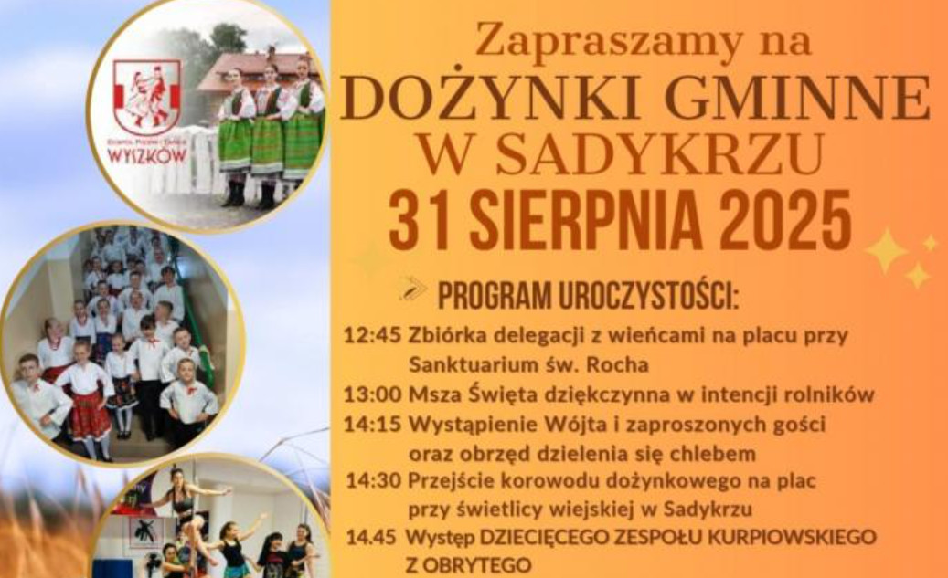 Topky i Matt Palmer wystąpią podczas dożynek gminy Obryte w Sadykrzu
