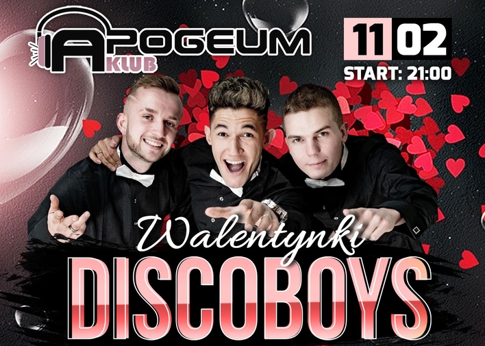 Świętuj Walentynki w klubie Apogeum z wielką gwiazdą muzyki disco polo DiscoBoys - Kamil Kossakowski! 