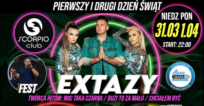 Wielkanocny koncert w klubie Scorpio Wnory Wiech! Wystąpią: Extazy, Raider oraz Szumek!