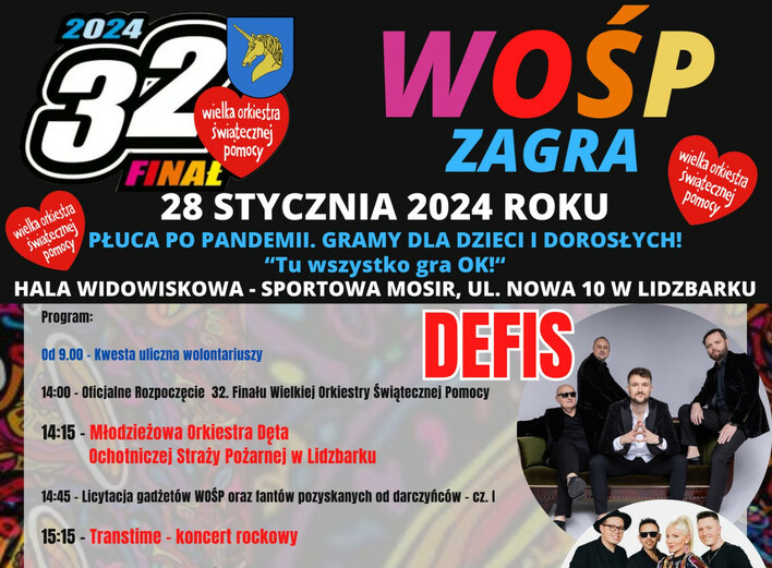 Wielki Finał WOŚP w Rytmie Disco Polo w Lidzbarku. Już 28 stycznia na scenie Defis, Mejk oraz Klaudia Zielińska