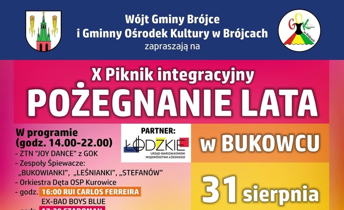 X Piknik integracyjny Pożegnanie Lata w Bukowcu 2025 z koncertami Czadomana, Top Girls i Rui Carlosa Ferreiry