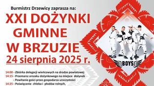 XXI Dożynki Gminne w Brzuzie 2025 z koncertami Boys i Marty Bejmy