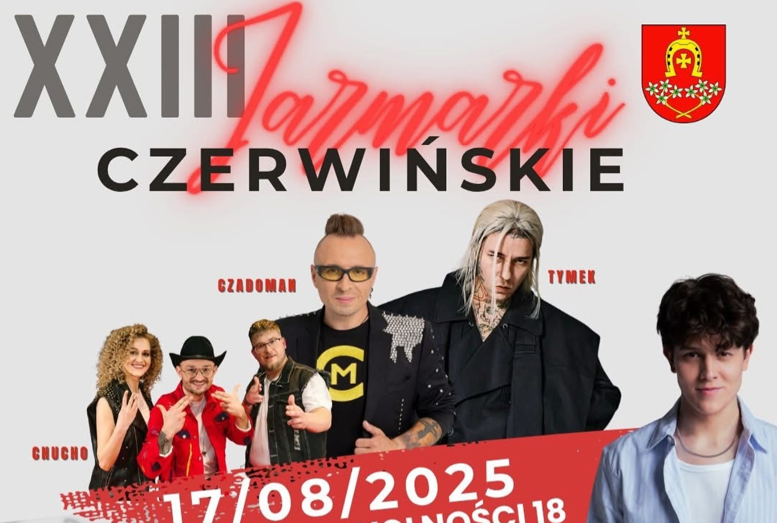 XXIII Jarmarki Czerwińskie 2025 z gwiazdami – Czadoman, Chucho, Oskar Cyms i Tymek rozgrzeją scenę do czerwoności

