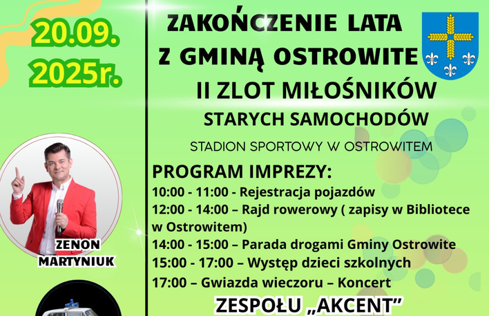 Zakończenie Lata w Ostrowitem z koncertem Zenona Martyniuka