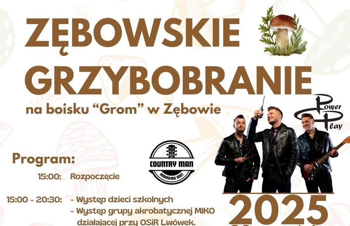Zębowskie Grzybobranie 2025 z koncertem Power Play i MarsaAlam